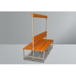 Скамейка с вешалкой для раздевалки 2м, двухсторонняя